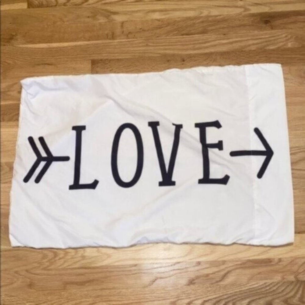 LOVE White and Black Pillow Case
